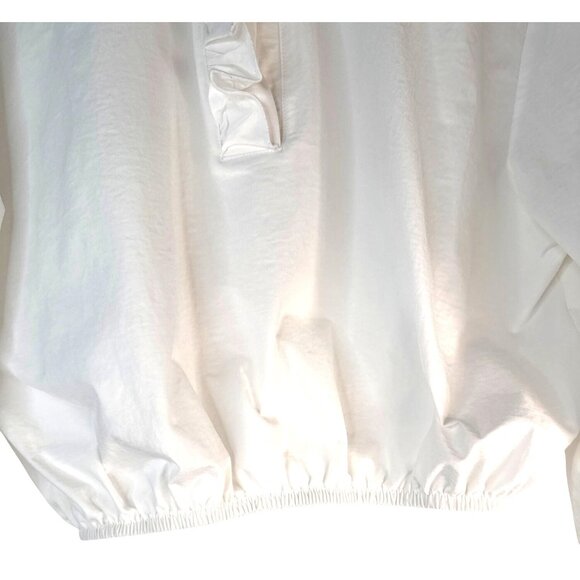 2/$30 ZARA Medium Ruffle Collar Long Sleeve Blouse White - Picture 4 of 15